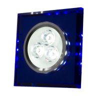SpiceLED Einbaupanel | CrushLED | 6W neutralweiß Effektlicht kaltweiß | Quadratische LED Einbauleuchte | Fullbody-Glas blaues Design | dimmbar