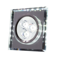 SpiceLED Einbaupanel | CrushLED | 6W neutralweiß Effektlicht kaltweiß | Quadratische LED Einbauleuchte | Fullbody-Glas Spiegeldesign | dimmbar