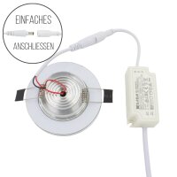 SpiceLED Einbaupanel | CrushLED | 6W warmweiß Effektlicht warmweiß | Runde LED Einbauleuchte | Fullbody-Glas Bruchdesign | dimmbar