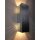SpiceLED Wandleuchte | ShineLED-14 | Schalter | 2x7W Warmweiß | hell silbernes Gehäuse | Schatteneffekt | High-Power LED Wandlampe