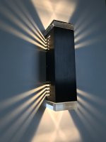 SpiceLED Wandleuchte | ShineLED-14 Black Edition | 2x7W Warmweiß | Schatteneffekt | High-Power LED Wandlampe | Dimmbar