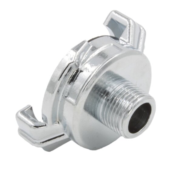 SpiceFlow Schnellkupplung | 3/8" (Zoll) Aussengewinde | Massive Ausführung in Chrom/Messing | System GEKA