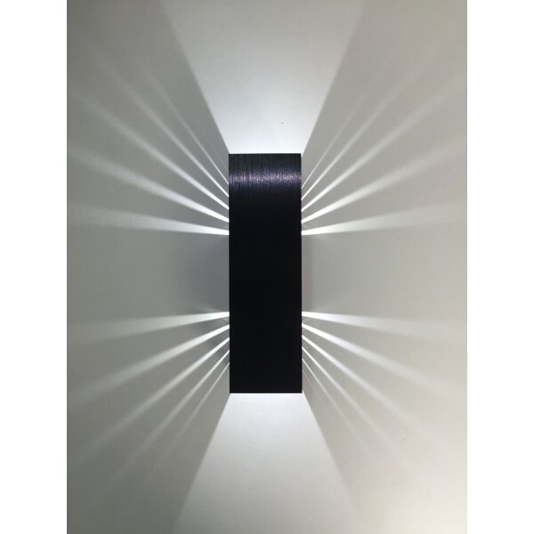 SpiceLED Wandleuchte | ShineLED-6 Black Edition | 2x3W weiß | Schatteneffekt | High-Power LED Wandlampe