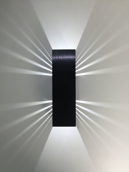 SpiceLED Wandleuchte | ShineLED-6 Black Edition | Schalter | 2x3W weiß | Schatteneffekt | High-Power LED Wandlampe