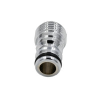 SpiceFlow Geräteanschlussstück/Wasserhahnanschluss | Chrom/Messing | 1/2 Zoll | 1/2 Zoll Außengewinde Gardena kompatibel