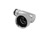 SpiceFlow Geräteanschlussstück/Wasserhahnanschluss | Chrom/Messing | 360° drehbar | 3/4 Zoll Innengewinde | 1/2 Zoll Gardena kompatibel Winkeladapter