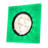 SpiceLED Einbaupanel | CrushLED | 6W neutralweiß Effektlicht grün | Quadratische LED Einbauleuchte | Fullbody-Glas Bruchdesign | dimmbar