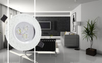 SpiceLED Einbaupanel | CrushLED | 6W neutralweiß Effektlicht grün | Runde LED Einbauleuchte | Fullbody-Glas Bruchdesign | dimmbar