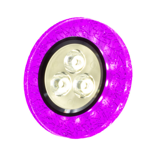 SpiceLED Einbaupanel | CrushLED | 6W neutralweiß Effektlicht pink | Runde LED Einbauleuchte | Fullbody-Glas Bruchdesign | dimmbar