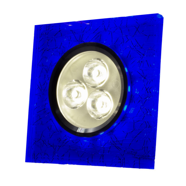 SpiceLED Einbaupanel | CrushLED | 6W neutralweiß Effektlicht weiß/blau umschaltbar | Quadratische LED Einbauleuchte | Bruchdesign | dimmbar