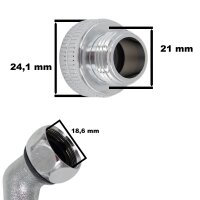 SpiceFlow Adapterstück | 3/4 Zoll Innengewinde | 1/2 Zoll Außengewinde | Chrom/Messing Reduzierungsstück Hahnanschluss