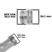 SpiceFlow Adapter | Chrom/Messing | 3/4 Zoll Innengewinde auf NTP USA Außengewinde